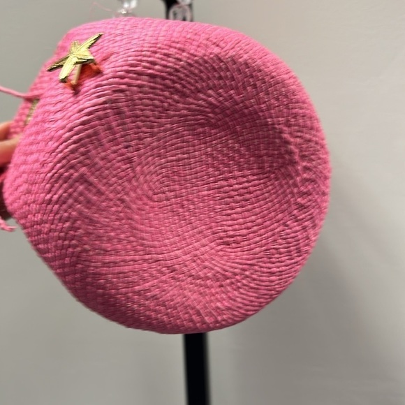 Holly Shae Designs Pink Straw Starfish Bucket Bag Preppy - Picture 7 of 7